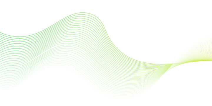 abstract green wave line background, creating a mesmerizing and modern design element, data flow concept, Green wave melody lines on white background, Vector abstract graphic design. 