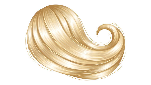 Blonde hair flows gently in an artistic illustration of a single strand.