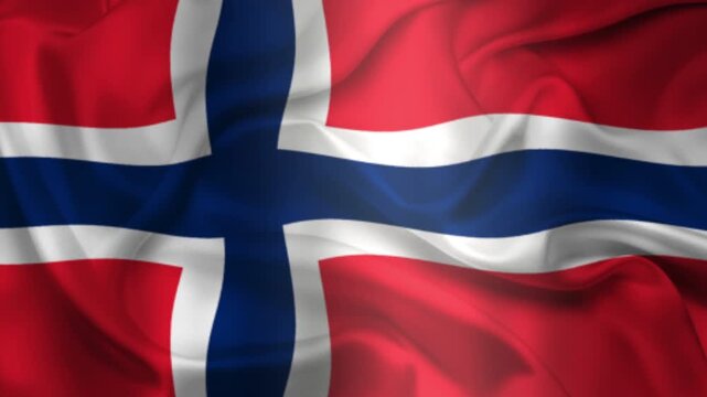 Flag of Norway, Norway 3D Animation flag waving in the wind. 4K Norway Flag Animation waving with fabric texture.
