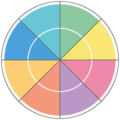 Obraz premium Vibrant business strategy wheel for growth and finance