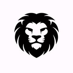 Obraz premium Lion Head Silhouette Logo – Powerful King of the Jungle Animal Emblem, Bold Wildlife Mascot Icon Perfect for Sports Teams, Branding, Esports Logos, and Premium Animal Identity Design