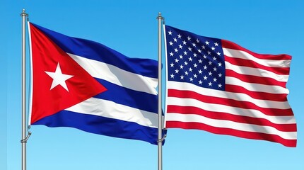 Fototapeta premium Flags of the two countries