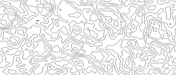 Topographic Contour Line Pattern Background Abstract Black And White Terrain Texture. © SAHELA