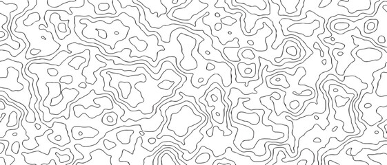 Topographic Contour Line Pattern Background Abstract Black And White Terrain Texture. © SAHELA