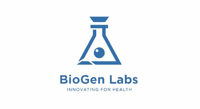 BioGen Labs logo with flask and text.