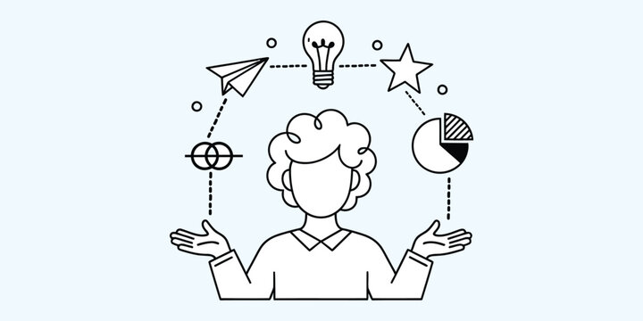 A person with creative ideas and inspiration