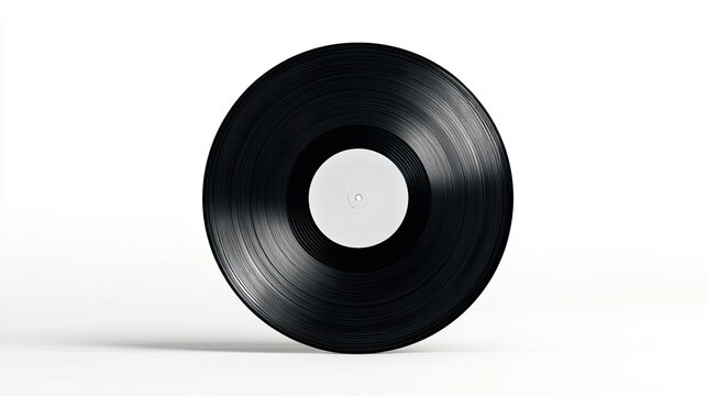 Vinyl record on white background.