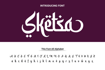 Arabic alphabet font with modern and abstract style use for logo and brand © Nurul