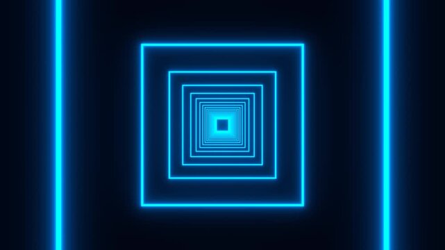 Abstract background with neon squares loopable 3D animation for background.

Abstract background featuring glowing neon squares that create a deep tunnel effect. Ideal for electronic music visuals, st