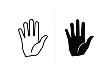 Obraz premium Simple Hand Line and Glyph Icon Set for Gestures and Human Interaction