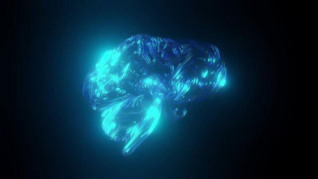 Brain neuron connections or the emergence of the brain. Futuristic medical technology concept. Animation 3D Render.