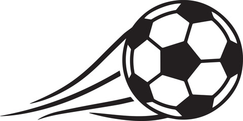 Obraz premium Soccer Ball in Motion with Dynamic Lines isolated on transparent background, Vector, illustration