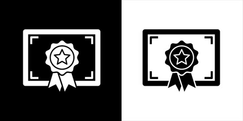 Fototapeta premium Certificate of Achievement Award with Star Seal and Ribbon Icon