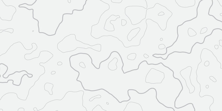 Topographic white and gery wavey contour line style map white background.	