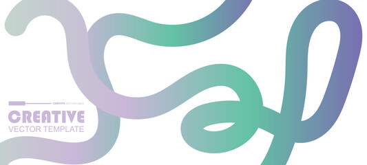 Obraz premium Vibrant color gradient curved bold lines on white background for creative graphic design.