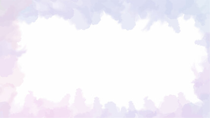 A delicate watercolor border in soft lavender and pastel tones surrounds a bright white center, creating a calm, elegant frame ideal for text, invitations, or minimalist designs. © BoszyArtis