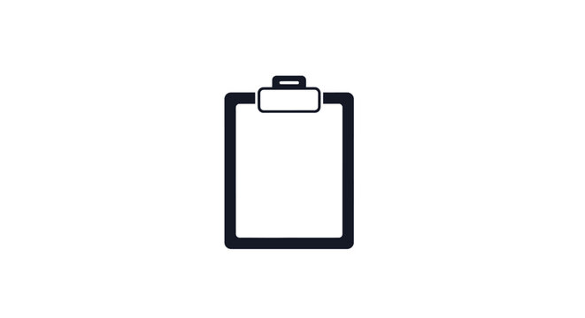 Black and white clipboard icon.