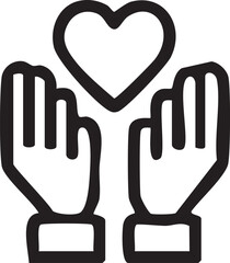 Obraz premium Hands Offering Heart Icon Kindness Support Love Concept