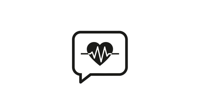 Heart rate icon in chat bubble.