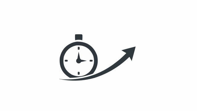 Stopwatch with arrow moving fast.