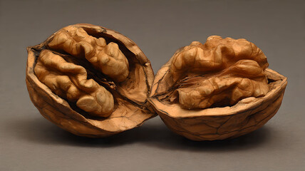Obraz premium Cracked Open Walnut Showing Nut Meat