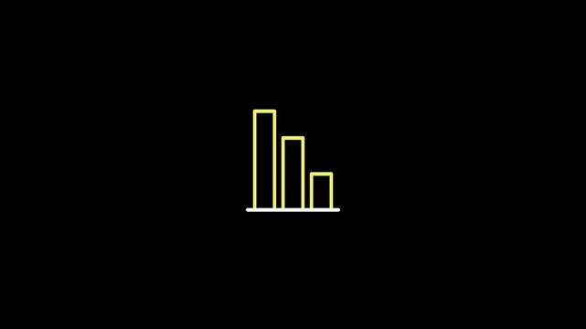 Animated Yellow Line Art Bar Chart for Business Data Analytics and Financial UI - Minimalist Infographic Theme