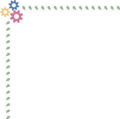 Obraz premium corner daisy flower line frame border