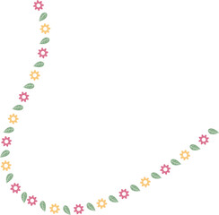Fototapeta premium daisy flower line frame border