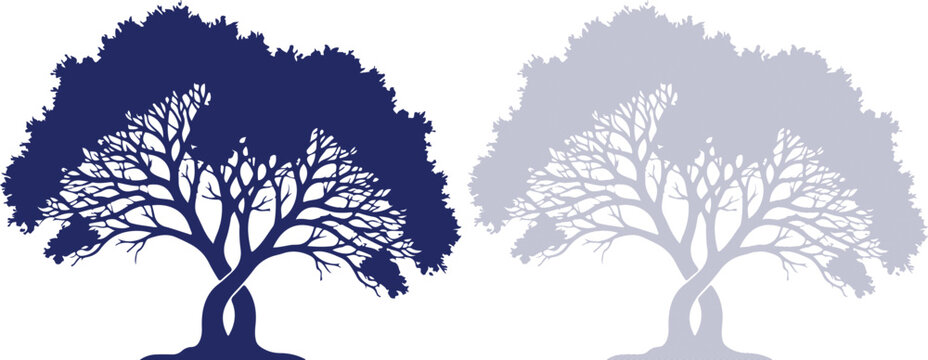 Celebrate happy friendship day with symbolic tree illustrations