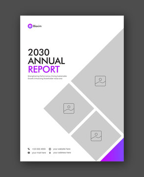Brochure cover or annual report flyer design template for corporate business agency