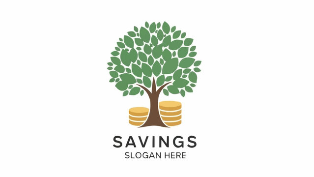 Tree with Coins Savings Logo Design.
