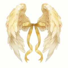 Obraz premium Golden angel wings illustration