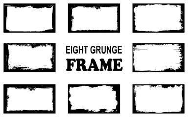 Obraz premium Grunge frame on a white background. Old frame with dust texture. Dirty retro border. 