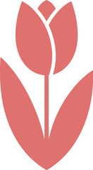 Fototapeta premium Simple pink tulip silhouette symbolizes spring growth and natural.