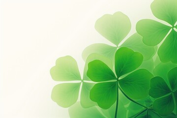 Naklejka premium Abstract blurred gradient illustration clovers frame green backgrounds plant.