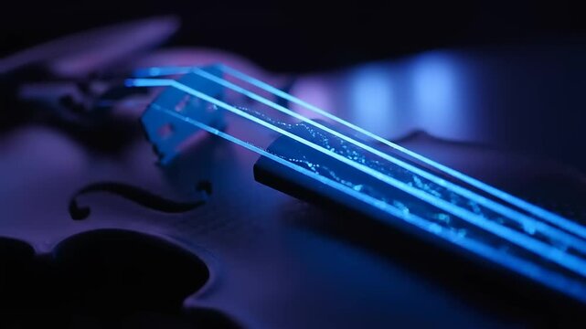 Closeup of Electric Bass Guitar Strings.
