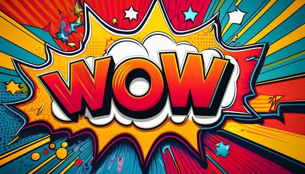 comic phrases created in vibrant retro pop art style features wow ohsnap thanks cool bam yeah super yes and ouch bursts with bold outlines
