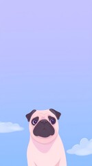 Obraz premium Pug selfie cute wallpaper animal canine mammal.