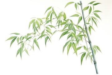 Fototapeta premium Bamboo tree plant white background freshness.