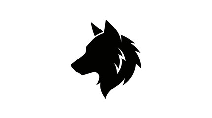Obraz premium Stylized silhouette of a wolf's head showcasing intricate features and sharp lines