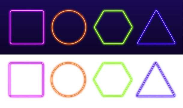 Glowing multicolor neon outline with dynamic gradient vector