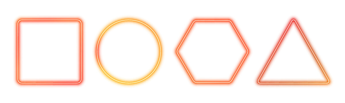 Neon outline with radiant multicolor gradient and glow vector