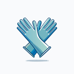 Obraz premium Vector illustration of blue disposable safety gloves.