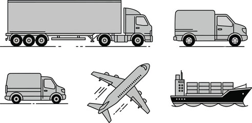 Transportation vehicles illustrations
