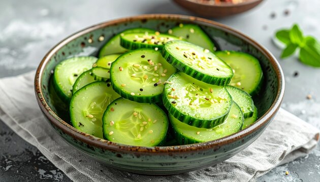 Japanese cucumber pickles (Tsukemono)