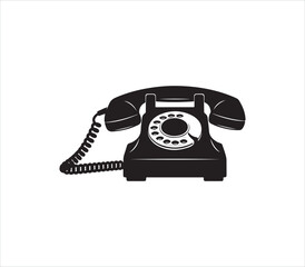 Vintage rotary telephone with coiled cord isolated image