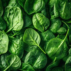 Vibrant Fresh Spinach Leaves Gathered Together, Ideal for Healthy Vegan Dishes and Nutritious Salads