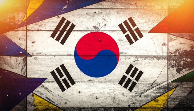 "Artistic South Korean flag design"