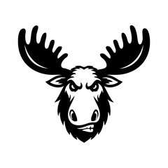 Dibujo sencillo con líneas de la cabeza de un alce enojado  © teracreonte