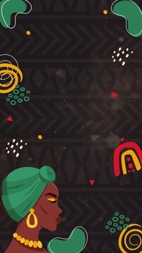 Black History Month African Woman Portrait Juneteenth Celebration Video